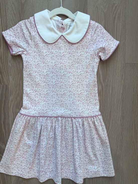 Lila And Hayes Other - Pink Floral Peter Pan Collar Girls Dress